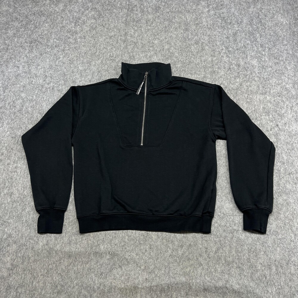 Spiritual Gangster Sweatshirt Womens S Black 1/4 Zip Mock Neck Fleece Pullover